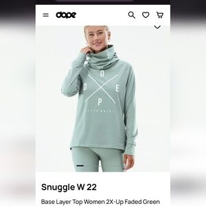 DOPE Sage Green High Neck Base Layer Top